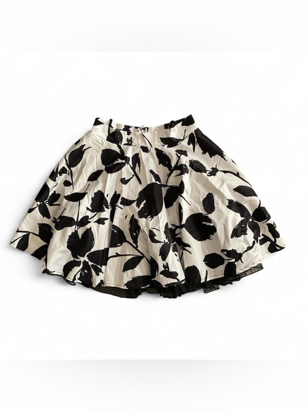 Jodi Kristopher Black & White Floral Tulle Mini Skirt – Size 1